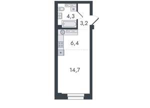 Студия квартира, вторичка, 29м2, 15/16 этаж