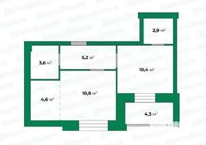 2-к квартира, вторичка, 40м2, 2/6 этаж