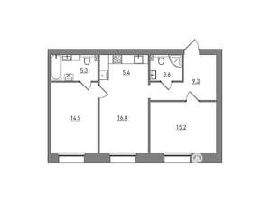 3-к квартира, вторичка, 69м2, 1/7 этаж