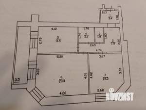 2-к квартира, вторичка, 69м2, 1/10 этаж