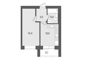1-к квартира, вторичка, 35м2, 2/9 этаж
