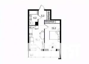 1-к квартира, вторичка, 41м2, 2/11 этаж