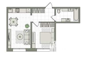 2-к квартира, вторичка, 40м2, 1/16 этаж