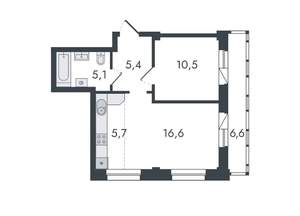 2-к квартира, вторичка, 50м2, 8/16 этаж