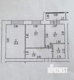 2-к квартира, вторичка, 42м2, 3/5 этаж