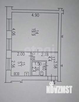 1-к квартира, вторичка, 32м2, 1/1 этаж