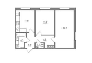 2-к квартира, вторичка, 59м2, 14/17 этаж