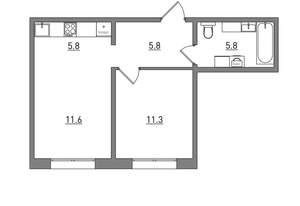 2-к квартира, вторичка, 40м2, 2/16 этаж