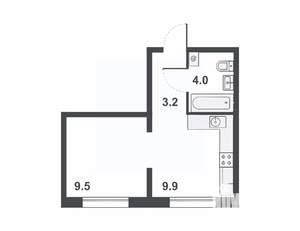 1-к квартира, вторичка, 27м2, 12/16 этаж