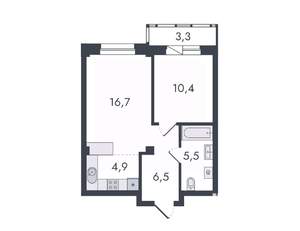2-к квартира, вторичка, 47м2, 9/16 этаж