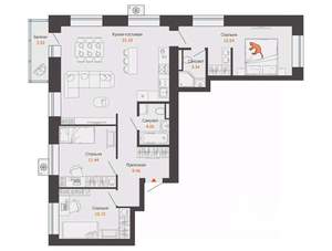 3-к квартира, вторичка, 87м2, 5/9 этаж