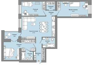 3-к квартира, вторичка, 100м2, 1/8 этаж