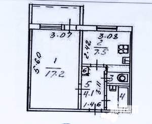 1-к квартира, вторичка, 33м2, 1/9 этаж