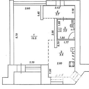 Студия квартира, вторичка, 36м2, 2/3 этаж