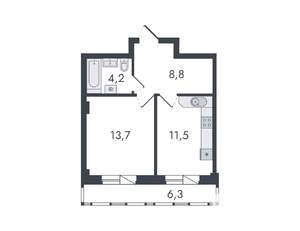 1-к квартира, вторичка, 45м2, 5/16 этаж