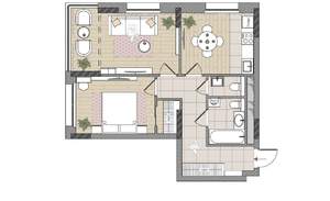 2-к квартира, вторичка, 59м2, 2/17 этаж