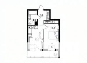 1-к квартира, строящийся дом, 41м2, 5/11 этаж