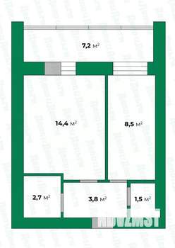 1-к квартира, вторичка, 35м2, 7/16 этаж