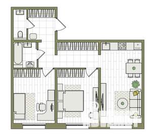 3-к квартира, вторичка, 64м2, 1/17 этаж