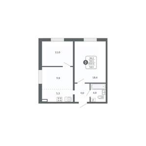 3-к квартира, вторичка, 53м2, 11/17 этаж