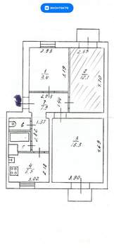 3-к квартира, вторичка, 68м2, 2/2 этаж