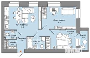 3-к квартира, вторичка, 60м2, 2/8 этаж