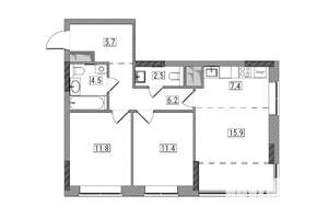 3-к квартира, вторичка, 66м2, 14/17 этаж