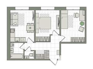 3-к квартира, вторичка, 53м2, 1/16 этаж
