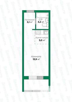 Студия квартира, вторичка, 23м2, 2/17 этаж