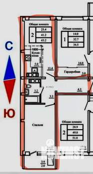 2-к квартира, вторичка, 43м2, 9/9 этаж