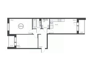 3-к квартира, вторичка, 75м2, 5/17 этаж