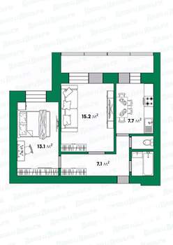 2-к квартира, вторичка, 47м2, 2/9 этаж