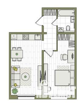2-к квартира, вторичка, 46м2, 1/17 этаж