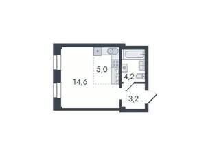 Студия квартира, вторичка, 27м2, 16/16 этаж