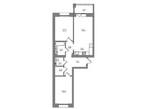 3-к квартира, вторичка, 71м2, 6/6 этаж