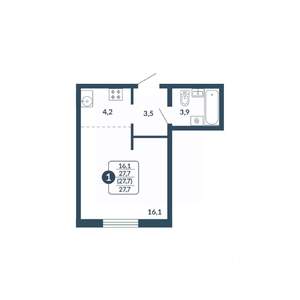 Студия квартира, вторичка, 28м2, 5/17 этаж