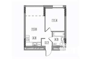 2-к квартира, вторичка, 38м2, 17/17 этаж