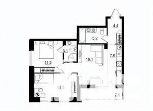 3-к квартира, вторичка, 62м2, 3/11 этаж