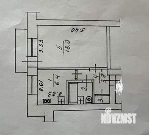 1-к квартира, вторичка, 32м2, 3/5 этаж